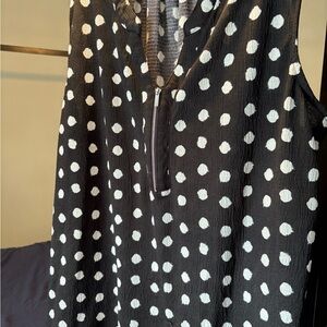 Elegant Black and White Polka Dot Blouse